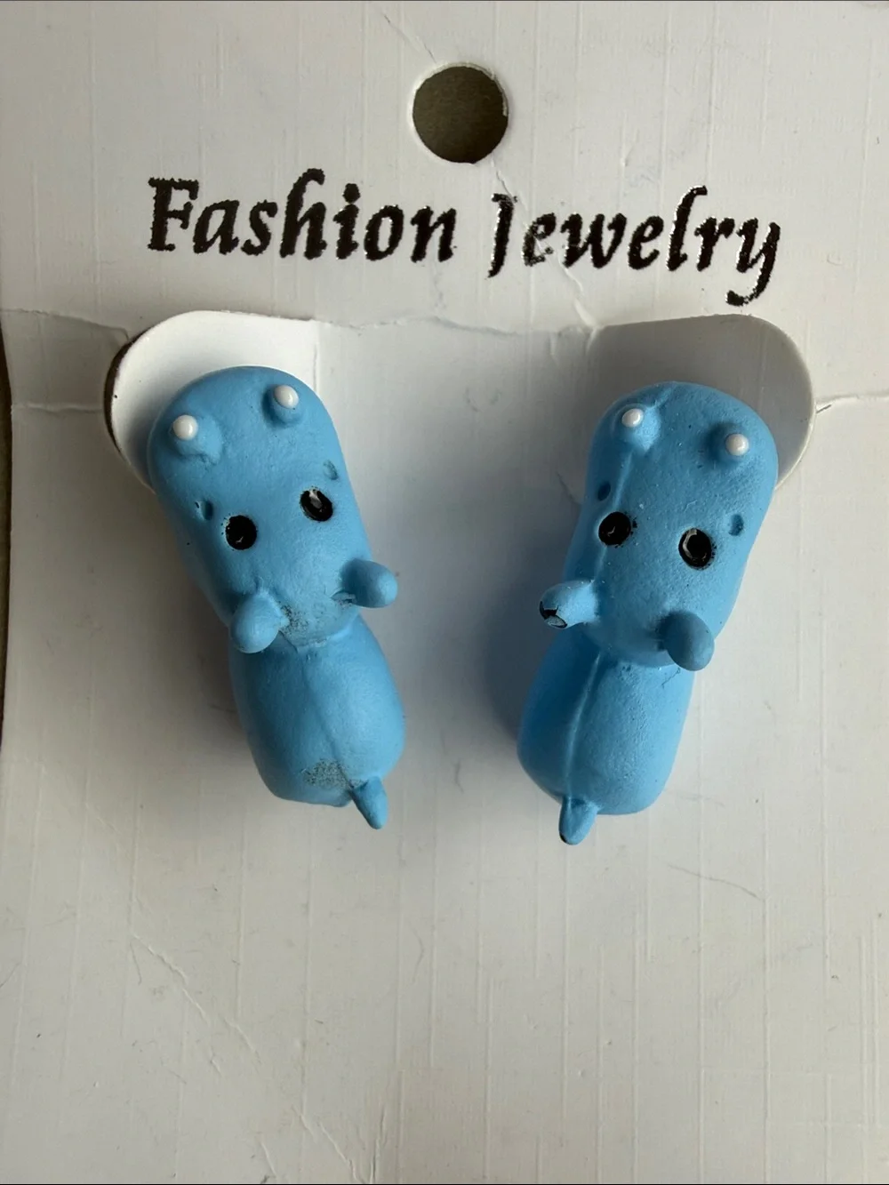 Fashion Jewelry Light Blue Hippo Dangle Earrings